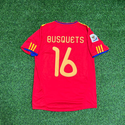 Sergio Busquets 16 – Spain 2010 World Cup Retro Kit Jersey – | Trikot | Maillot Soccer Shirt