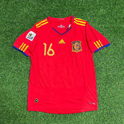Sergio Busquets 16 – Spain 2010 World Cup Retro Kit Jersey – | Trikot | Maillot Soccer Shirt