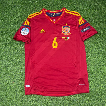 Sergio Busquets Spain EURO 2012 Final Retro Football Jersey Kit
