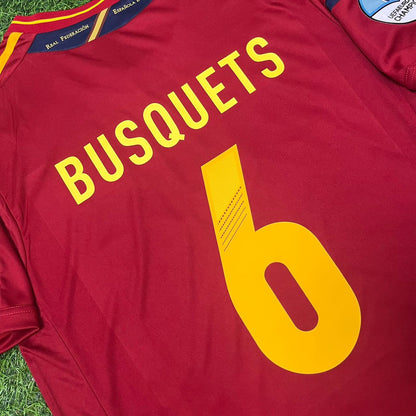 Sergio Busquets Spain EURO 2012 Final Retro Football Jersey Kit