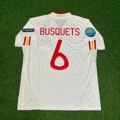 Sergio Busquets Spain EURO 2012 Final Retro Football Jersey Kit