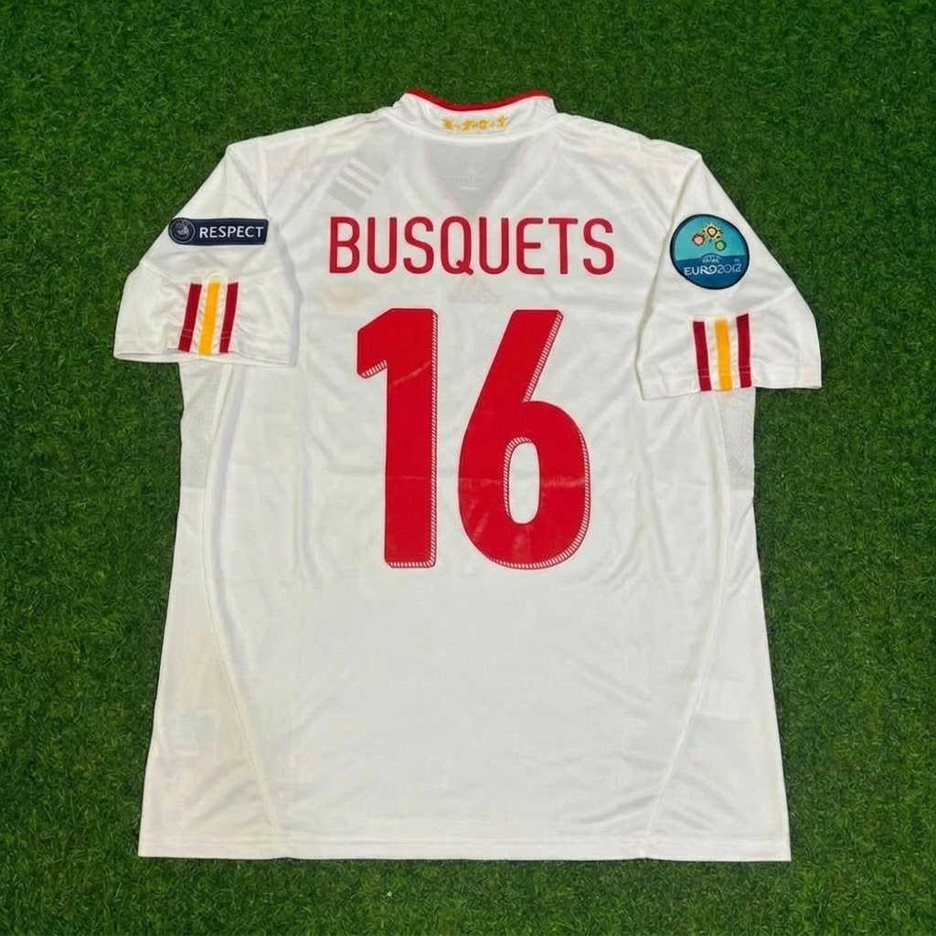 Sergio Busquets Spain EURO 2012 Final Retro Football Jersey Kit