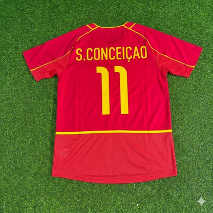 Sérgio Conceição #11 Portugal 2002 Retro Home Red Football Jersey