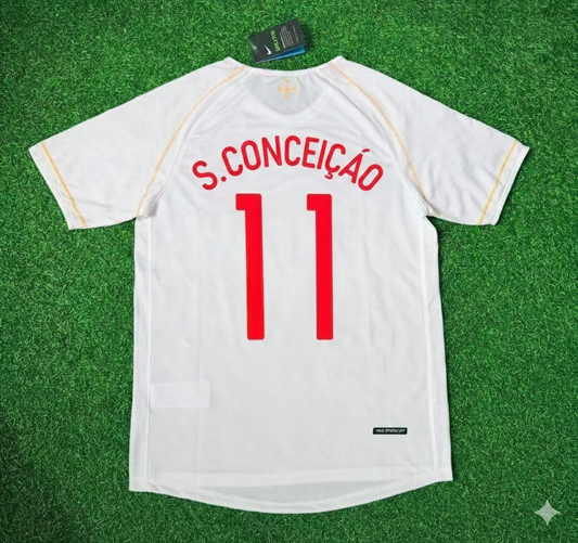 Sergio Conceiçáo Portugal 2002 Retro White Debut Football Jersey