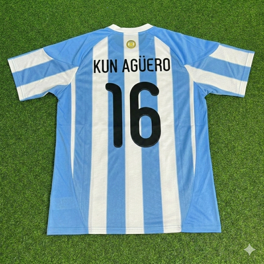 Sergio Kun Aguero 16- 2010 World Cup Argentina Retro Jersey
