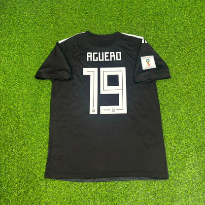 Sergio Kun Agüero Argentina 2018 World Cup Black Retro Football Jersey