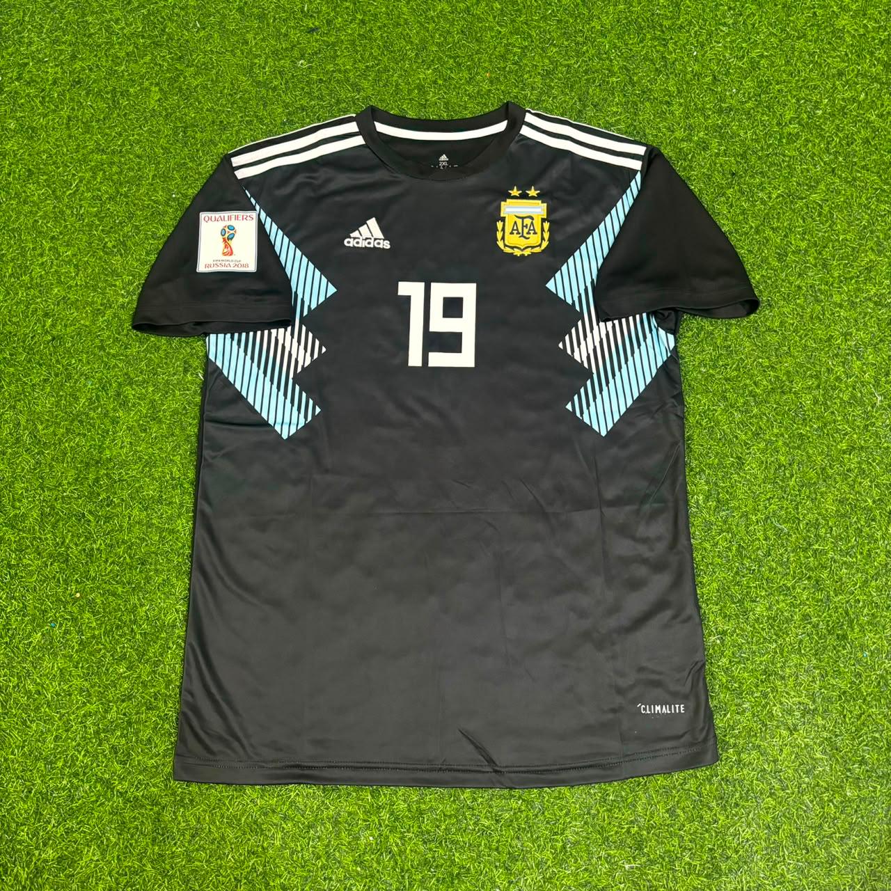 Sergio Kun Agüero Argentina 2018 World Cup Black Retro Football Jersey