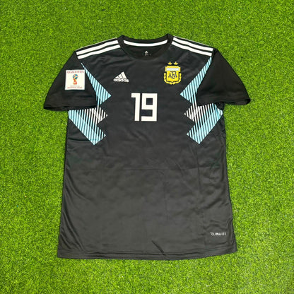 Sergio Kun Agüero Argentina 2018 World Cup Black Retro Football Jersey