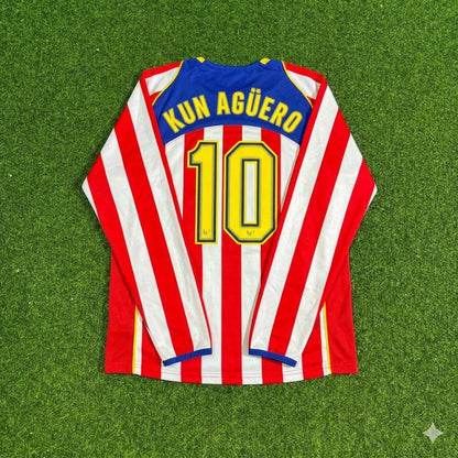 Sergio Kun Aguero #10 Atlético Madrid Spider-Man Long Sleeve Retro Football Jersey