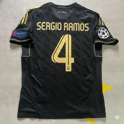 Sergio Ramos 4-  Real Madrid 2011-2012  Champions League Retro Jersey Soccer Shirt