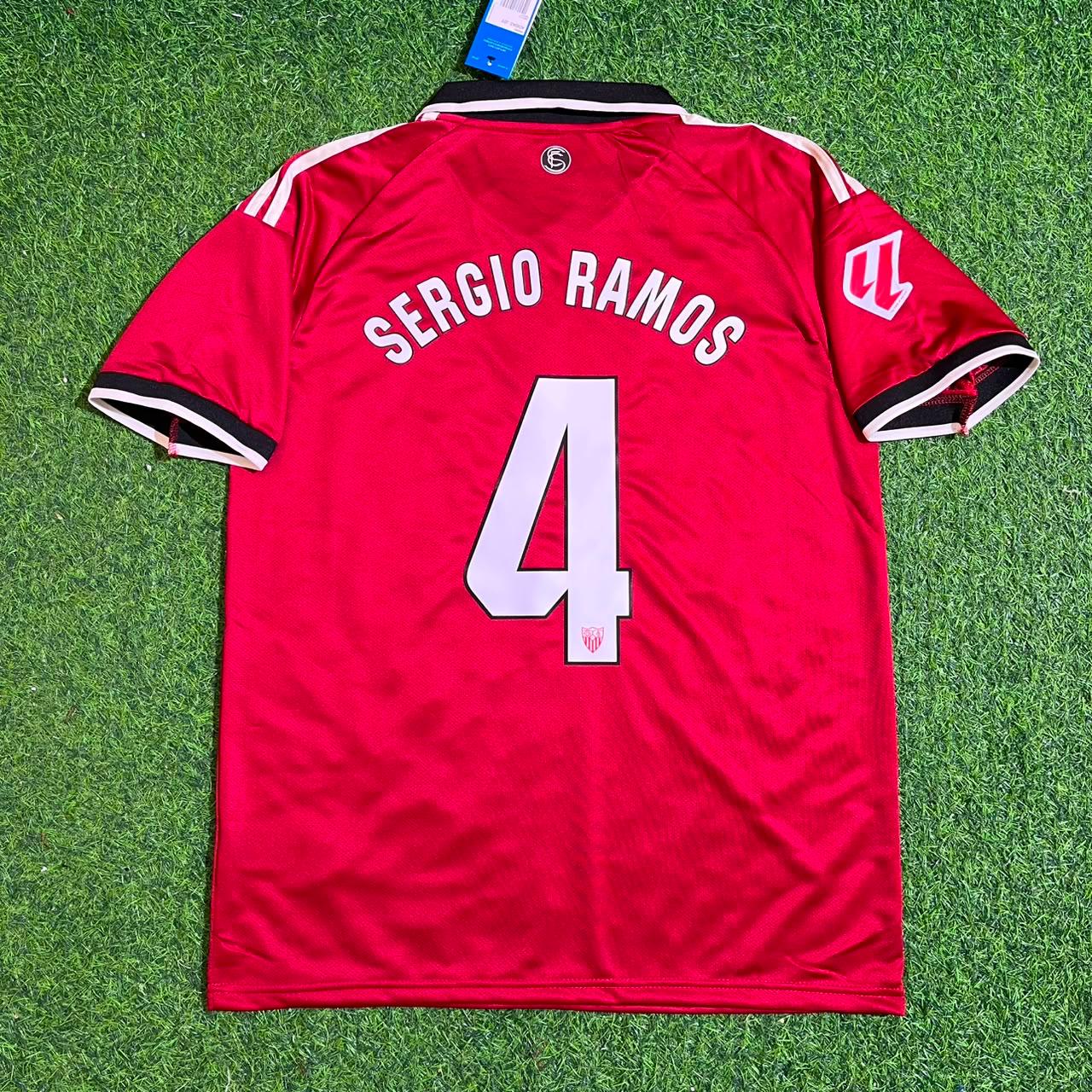 Sergio Ramos Sevilla Red Home Retro Football Jersey Kit