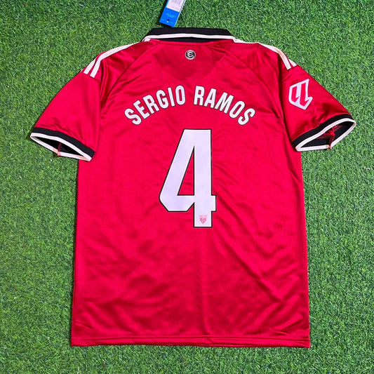 Sergio Ramos Sevilla Red Home Retro Football Jersey Kit