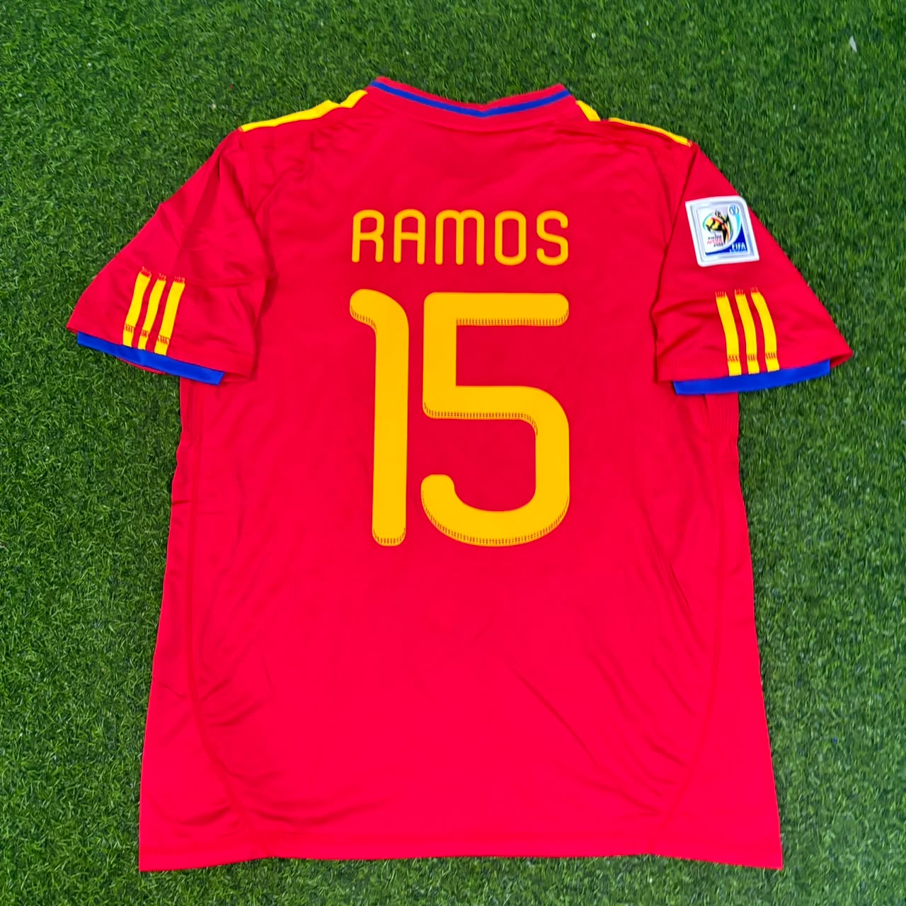 Sergio Ramos Spain Home 2010 World Cup Retro Jersey Trikot Soccer Shirt