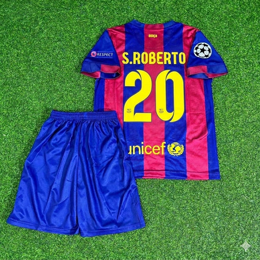 Sergi Roberto #20 Barcelona 2015 Champions League Final Kids Retro Jersey