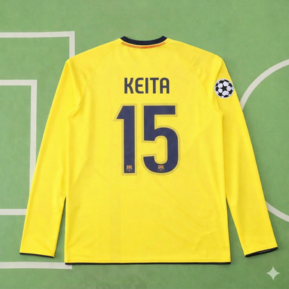 Seydou Keita FC Barcelona 08/09 Season Yellow Away Retro Jersey Trikot Soccer Shirt