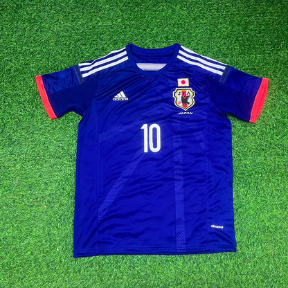 Shinji Kagawa Japan 2014 World Cup Blue Home Retro Jersey