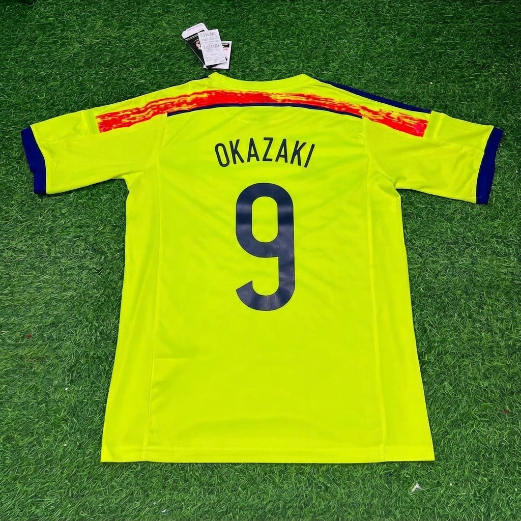 Shinji Okazaki Japan 2014 World Cup Yellow Away Retro Jersey
