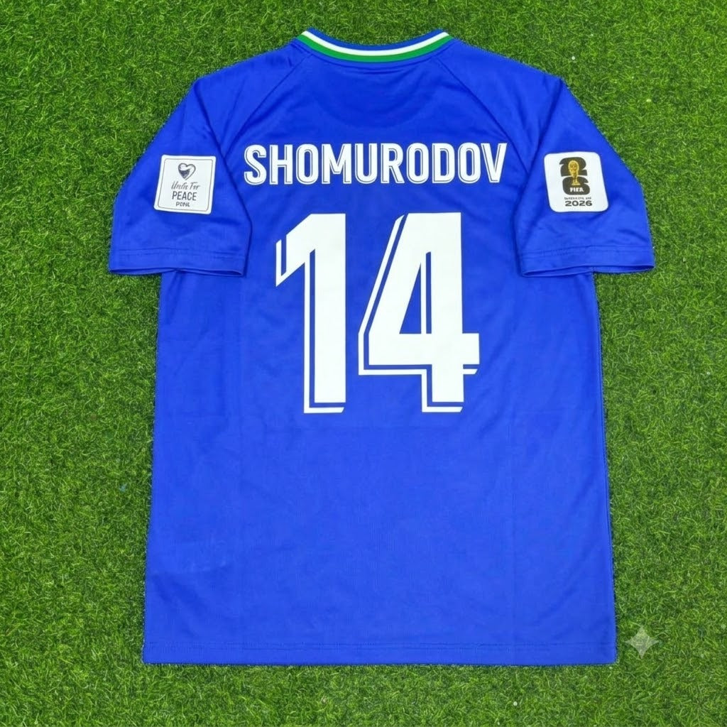 Eldor Shomurodov Uzbekistan 2026 World Cup Blue Football Jersey