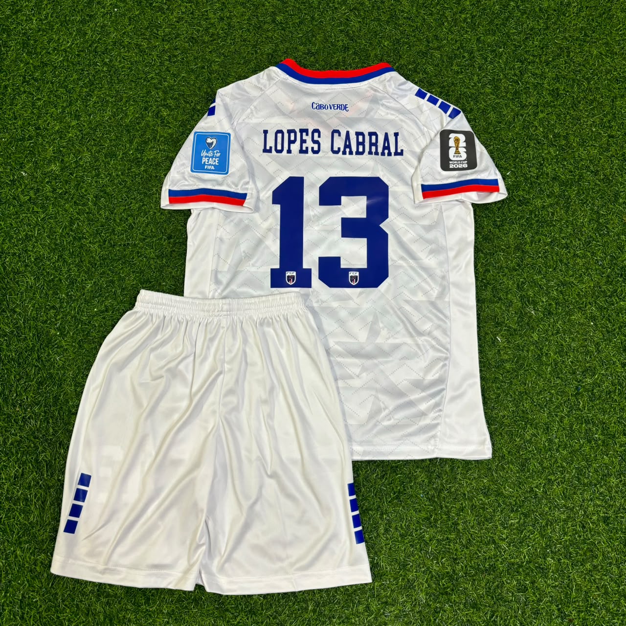 Sidny Lopes Cabral Cape Verde 2026 World Cup Children White Football Jersey