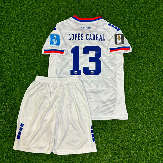 Sidny Lopes Cabral Cape Verde 2026 World Cup Children White Football Jersey