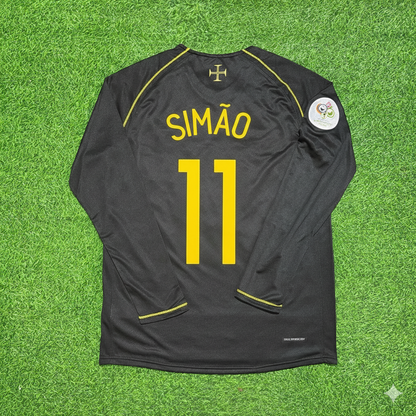 Simão Sabrosa Portugal 2006 World Cup Long Sleeve Black Retro Football Jersey