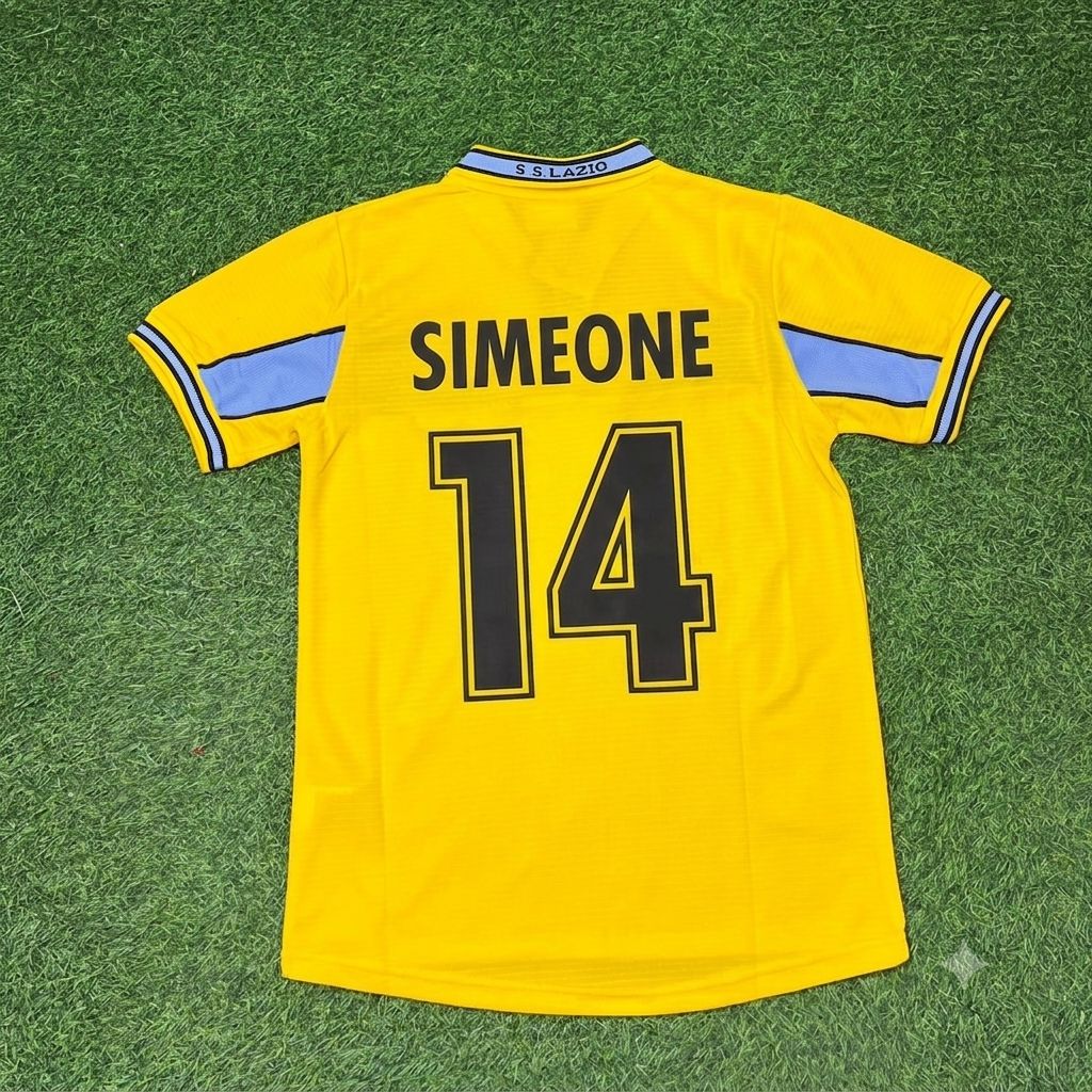 Diego Simeone Lazio 1998-2000 Yellow Retro Football Jersey