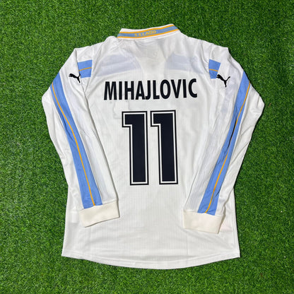 Sinisa Mihajlovic Lazio 1999 2000 White Long Sleeve Retro Football Jersey Kit