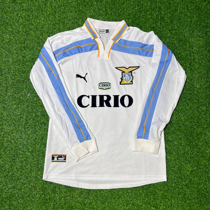 Sinisa Mihajlovic Lazio 1999 2000 White Long Sleeve Retro Football Jersey Kit