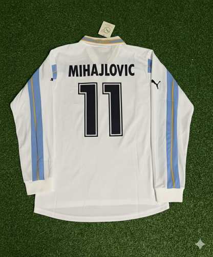 Sinisa Mihajlovic Lazio 1999 2000 White Long Sleeve Retro Football Jersey Kit