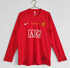 07/08 Manchester United Red Retro Jersey Maillot Knitwear Maglia