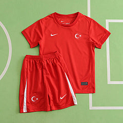 Turkey Euro 2024 Kids Jersey Age 2 to 13 Red - Turkey 2024 Kids Kinder Knitwear Jersey Age 3 to 13 Red