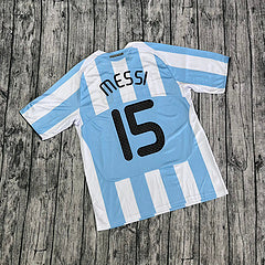 Lionel Messi 2008 Retro Argentina White Olympics Jersey Maillot Trikot Maglia