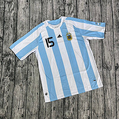 Lionel Messi 2008 Retro Argentinien Weißes Olympia-Trikot Maillot Trikot Maglia Fußball-Shirt