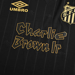 Santos FC Neymar Jr Charlie Brown JR White Retro Football Jersey