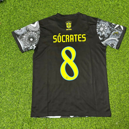Sócrates Brazil Iconic Retro Football Jersey Trikot Maglia Soccer Shirt