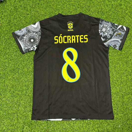 Sócrates Brazil Iconic Retro Football Jersey Trikot Maglia Soccer Shirt