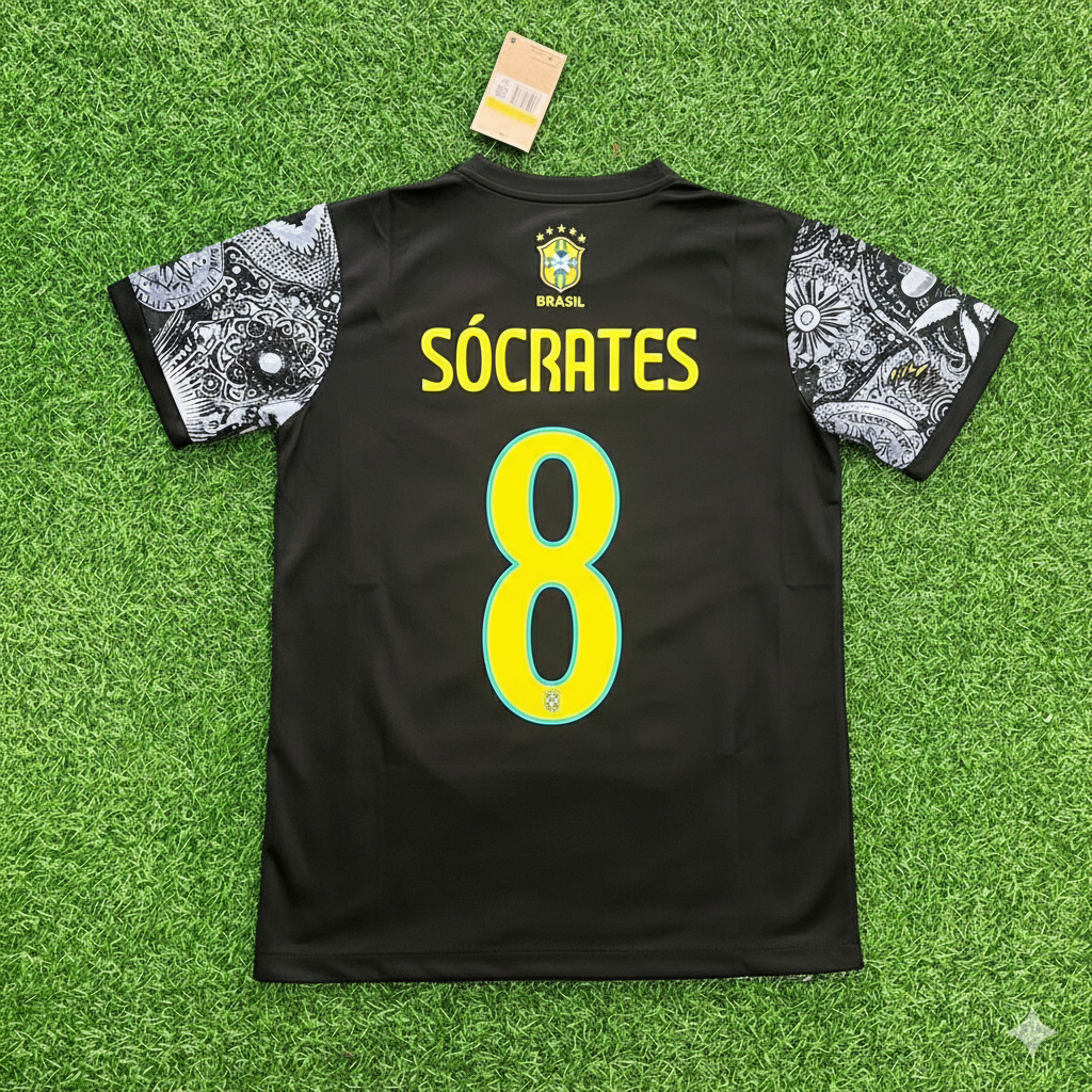 Sócrates Brazil Iconic Retro Football Jersey Trikot Maglia Soccer Shirt
