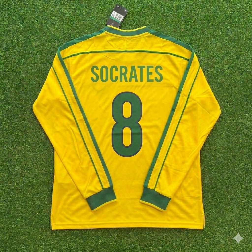 Maillot Rétro de Football Manches Longues Sócrates #8 - Brésil