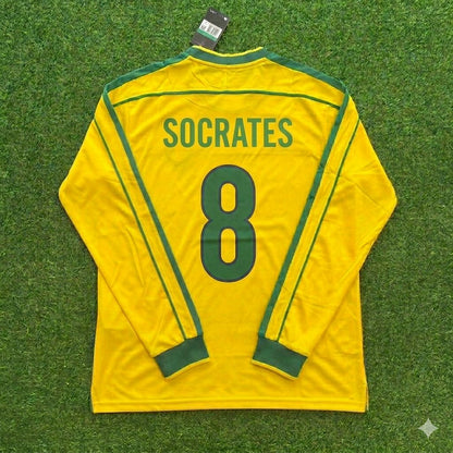 Maillot Rétro de Football Manches Longues Sócrates #8 - Brésil