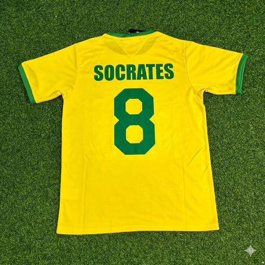Socrates Brazil Retro Home Football Jersey Trikot Maillot