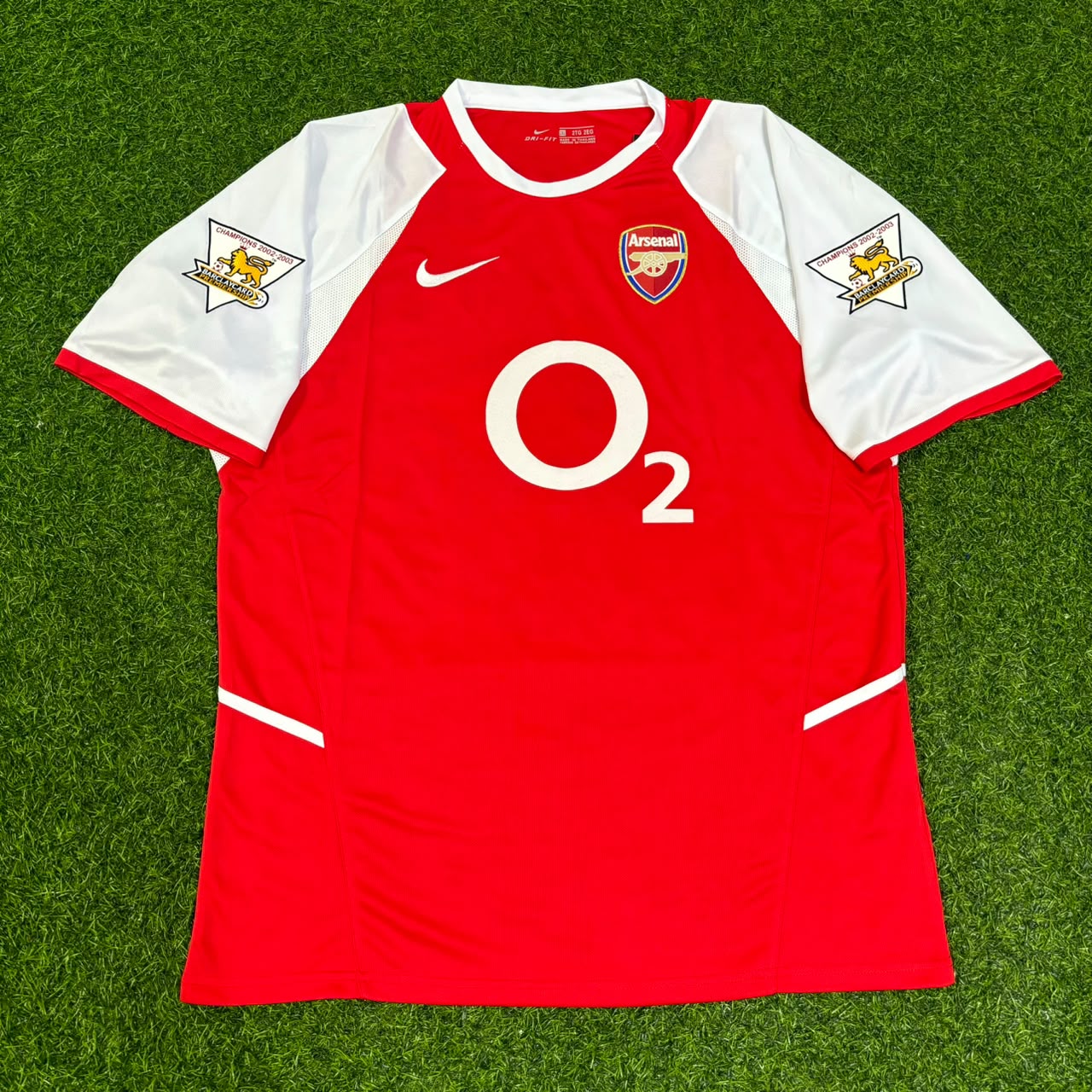 Sol Campbell 23 Arsenal 2002/03 EPL Patch Home Retro Football Jersey Kit