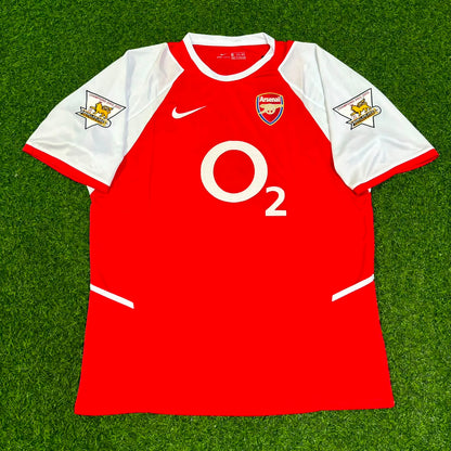 Sol Campbell 23 Arsenal 2002/03 EPL Patch Home Retro Football Jersey Kit