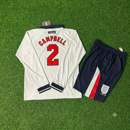 Sol Campbell England 1998 World Cup Kids Long Sleeve Retro Football Jersey