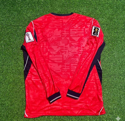 England 2026 World Cup Away Red Long Sleeve Football Jersey
