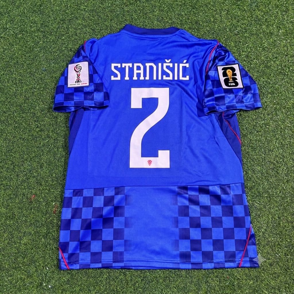 Josip Stanisic Croatia 2026 World Cup Away Blue Football Jersey