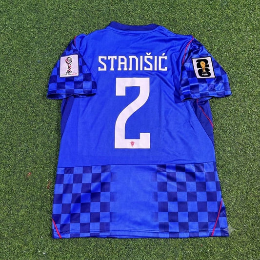 Josip Stanisic Croatia 2026 World Cup Away Blue Football Jersey