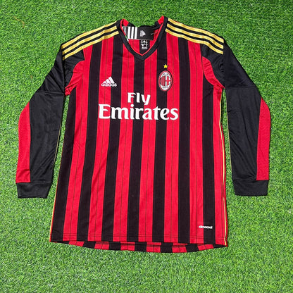 Stephan El Shaarawy AC Milan 2013/14 Long Sleeve Home Retro Football Jersey Kit