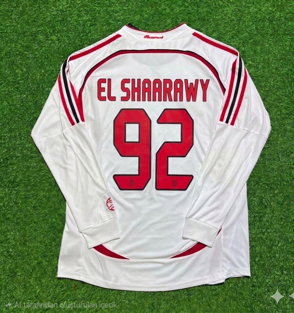 Stephen El Shaarawy #92 AC Milan Away White Long Sleeve Retro Jersey