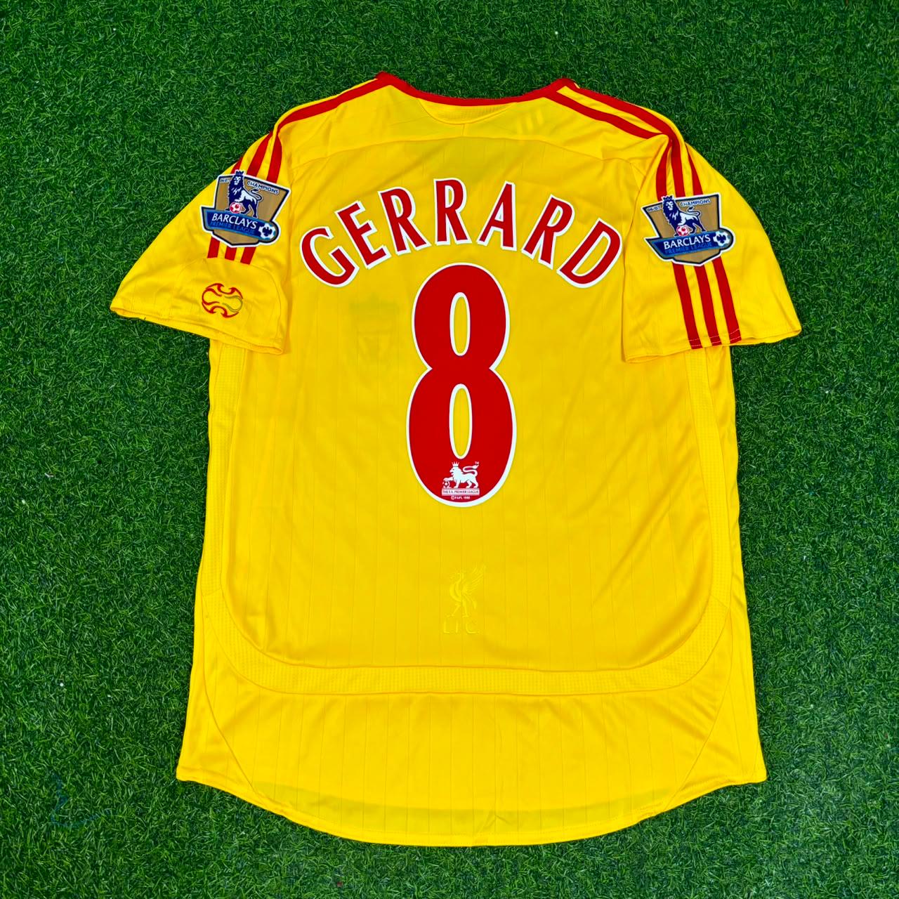 Steven Gerrard Liverpool 2006/2007 Yellow Retro Football Jersey Kit