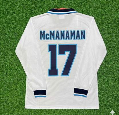 Steve McManaman England 1996 Long Sleeve Retro Football Jersey